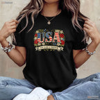 USA 250 Years Freedom Rose Vintage Valentine T-Shirt Crappie Fishing Shirts