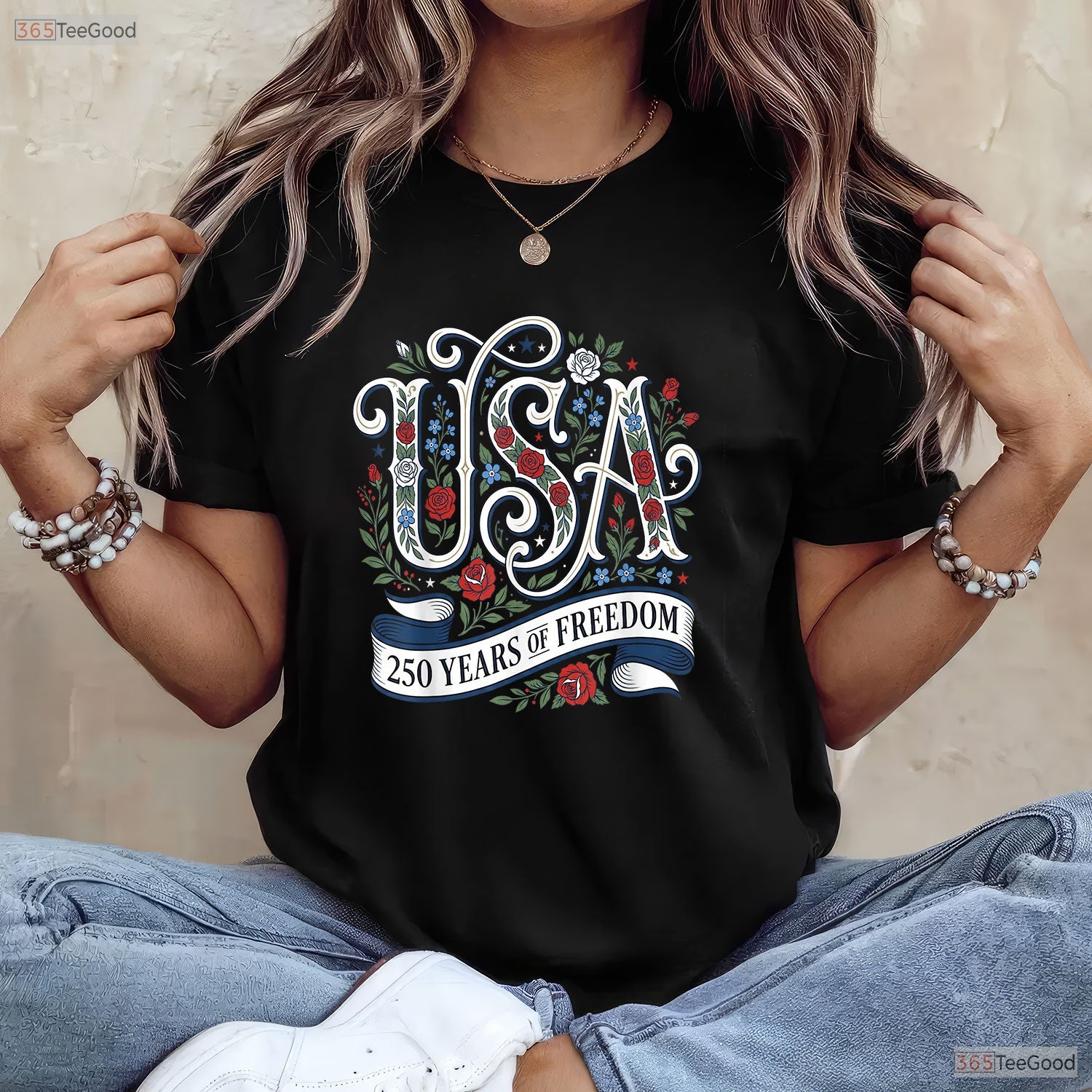 Patriotic 250th Anniversary USA Valentine Shirt For Women Saltwater Fishing