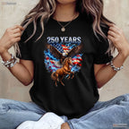 USA 250th Anniversary Eagle Clydesdale Valentine T-Shirt Muskie Fishing Apparel