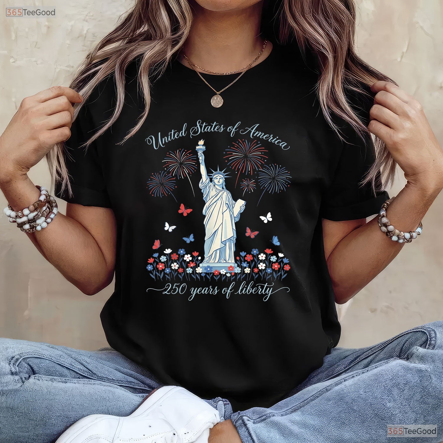 United States 250th Anniversary Valentine T-Shirt Fly Tying Accessories Men