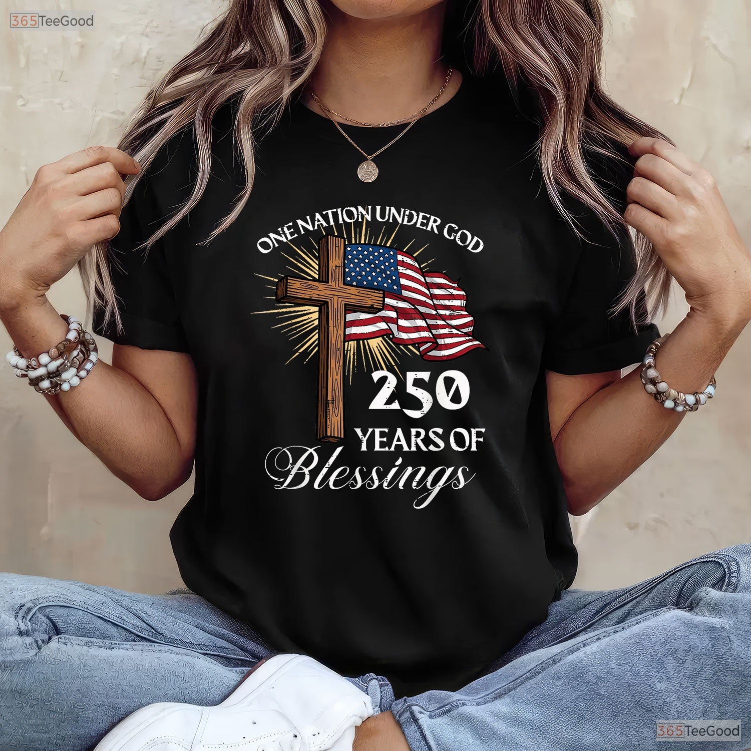 One Nation Under God 250 Years USA Valentine T-Shirt- Carp Fishing Outfits