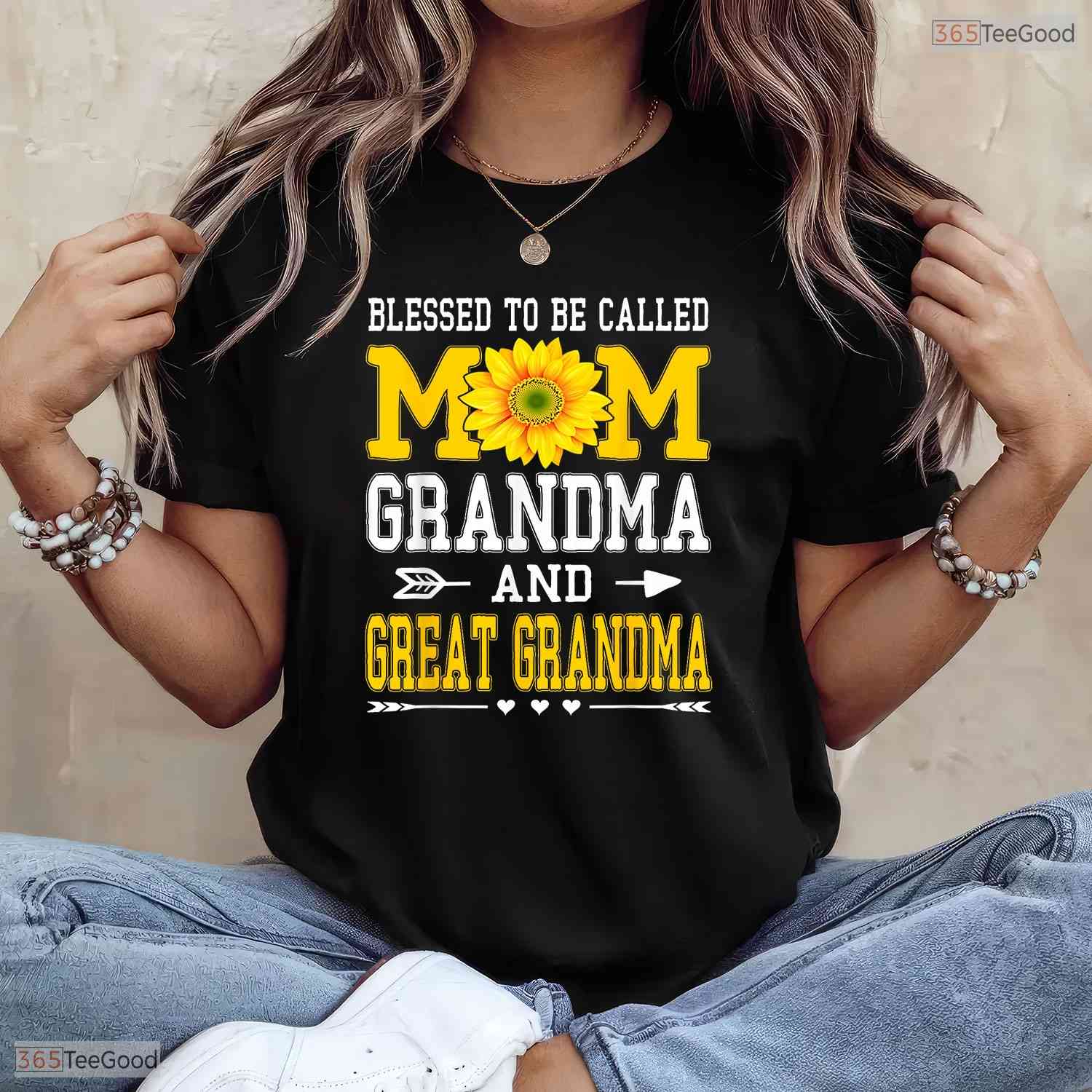 Blessed To Be Called Mom Grandma Great Grandma Mothers Day T-Shirt Gift For Her