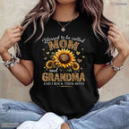 Blessed To Be Called Mom And Grandma Shirt I Rock Them Both Floral T-Shirt