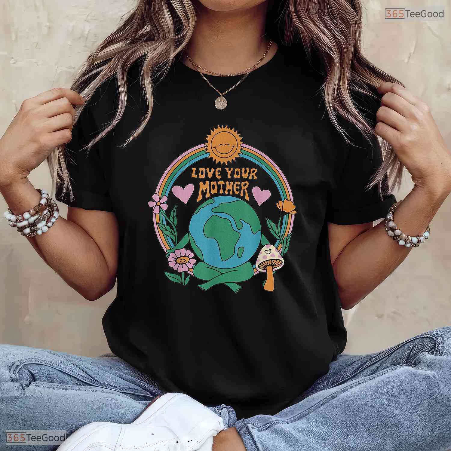 Love Your Mother Earth Day Shirt Vintage Environmentally Friendly T-Shirt Gift