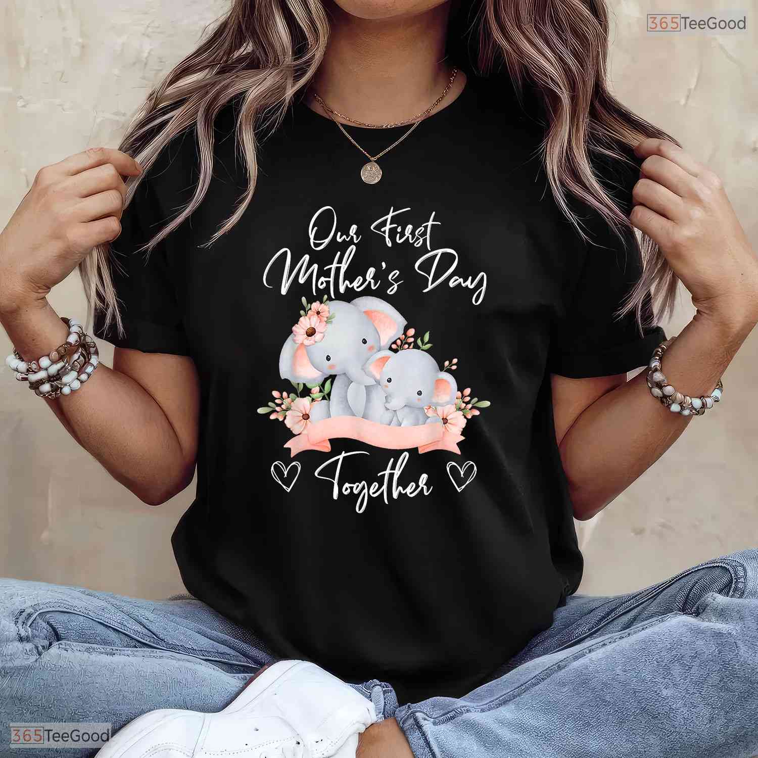 Our First Mothers Day Together Elephant Matching Mom And Baby T-Shirt Gift Idea