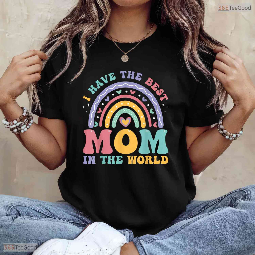Best Mom In The World Cute Girls Mothers Day T-Shirt For Toddler Gift Present