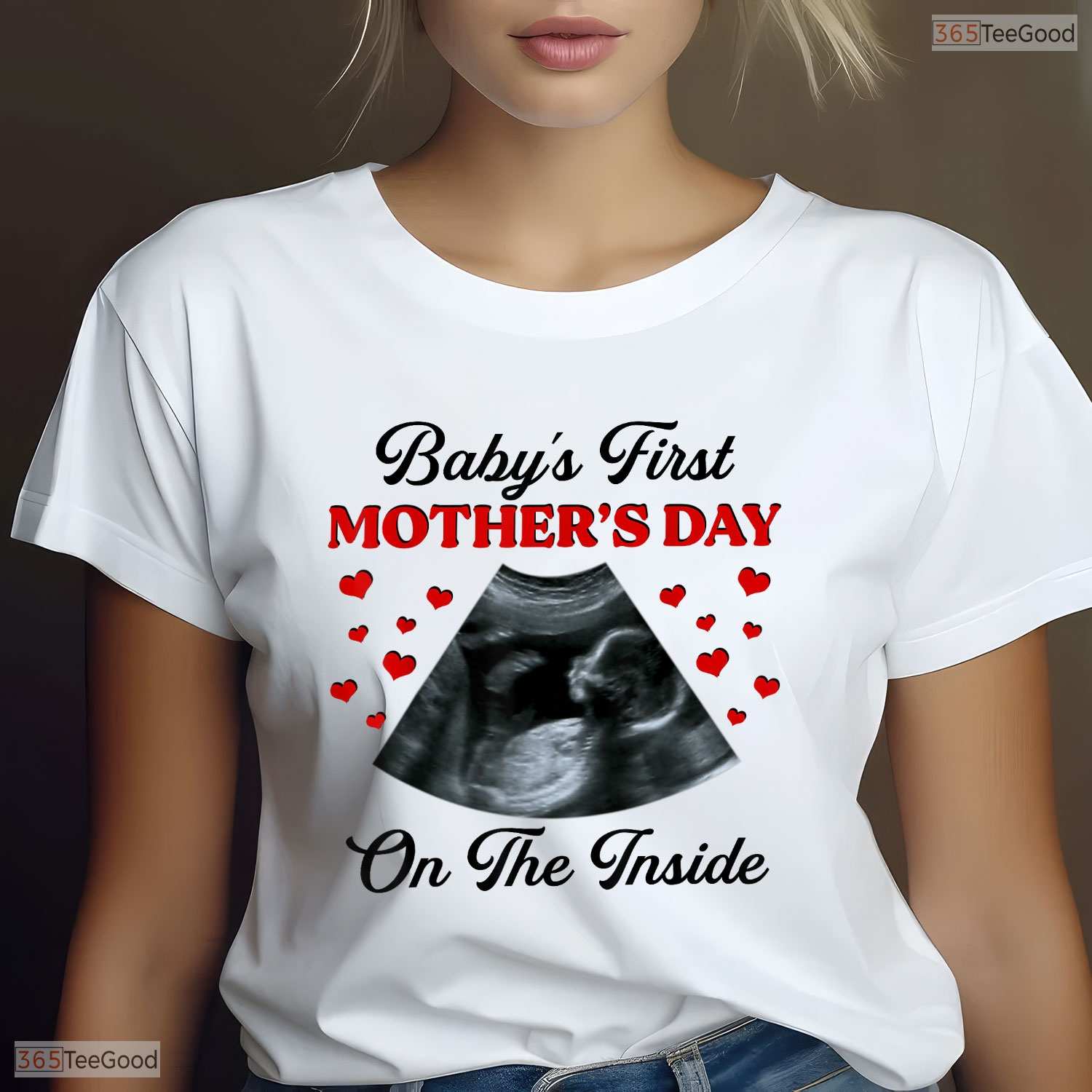 Babys First Mothers Day Inside Funny Pregnant Mom To Be T-Shirt Gift For Her