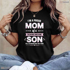 Proud Mom Gift From Son Funny Mothers Day Boy Mom T-Shirt Present For Women