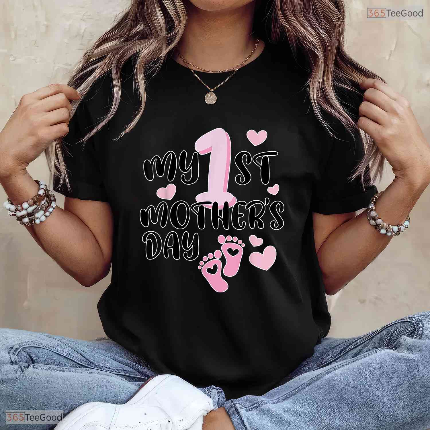 My First Mothers Day Funny Graphic Best Gift Idea For 1st Mom Womens T-Shirt