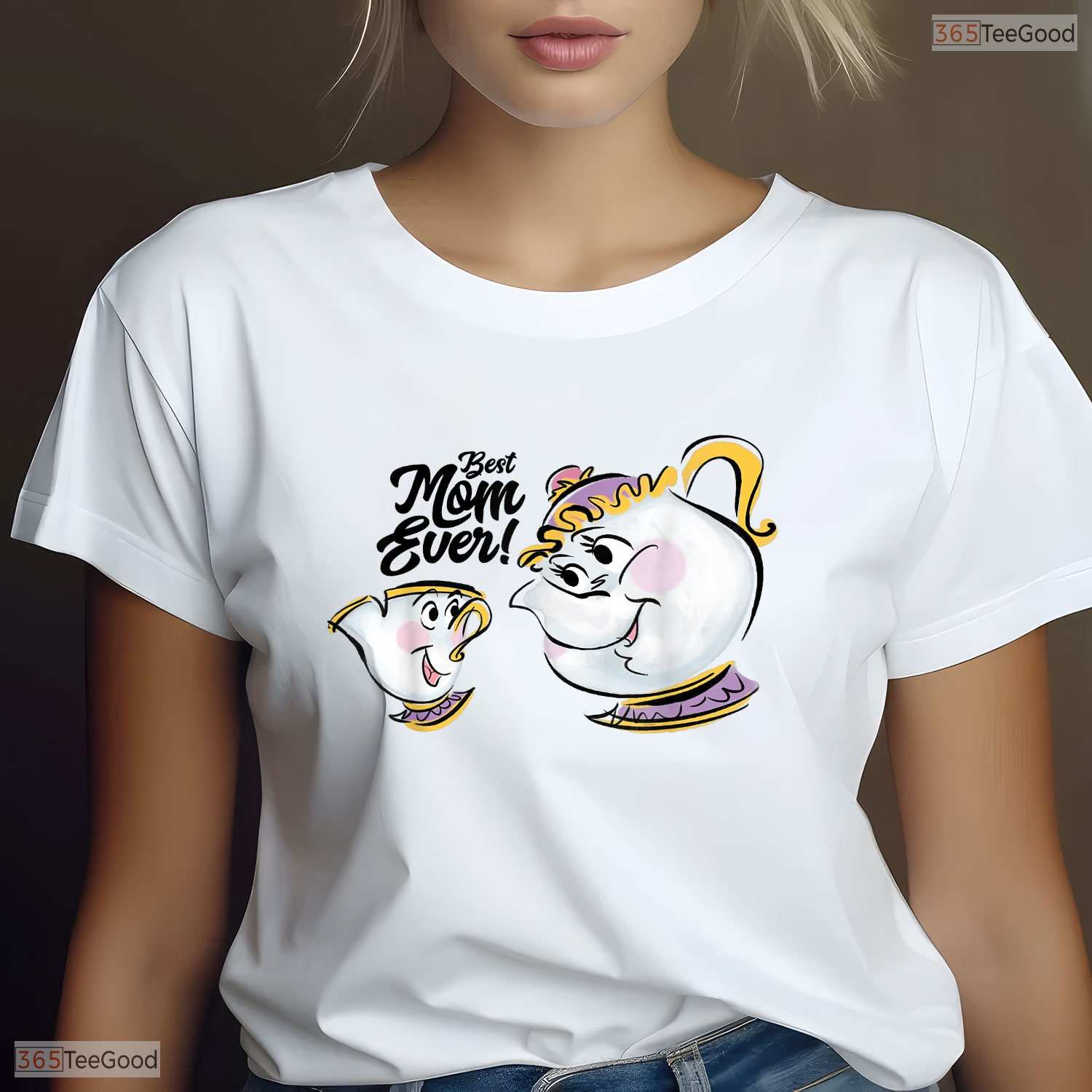 Tea Pot Best Mom Ever Cute Mothers Day Character Gift For Her T-Shirt Apparel