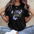Cute Gigi Butterfly Floral Gigi Grandma Womens Gift Mothers Day T-Shirt Present