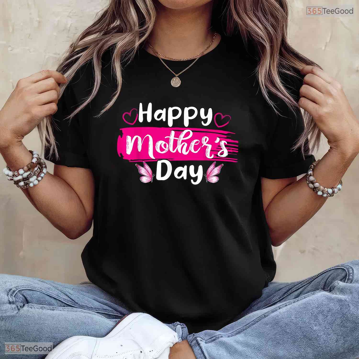 Happy Mothers Day Mommy Shirt Cute Butterfly Mothers Day T-Shirt Gift Idea