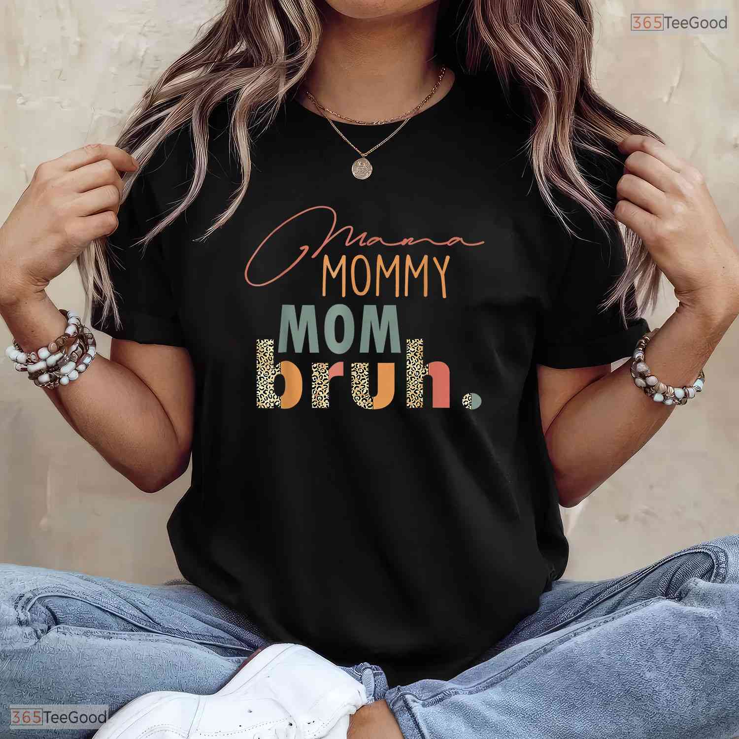 Funny Mama Mommy Mom Bruh Leopard Print Sarcastic Mothers Day T-Shirt Gift