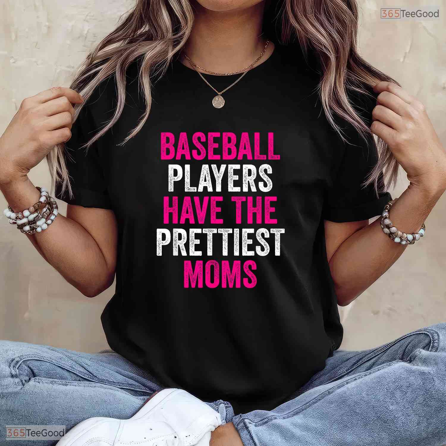Baseball Players Prettiest Moms Shirt Youth Baseball Mom Mothers Day T-Shirt