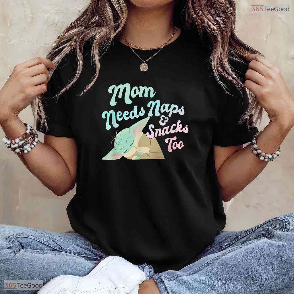 Galactic Mom Needs Naps Shirt Cool Space Theme Mothers Day T-Shirt For Women