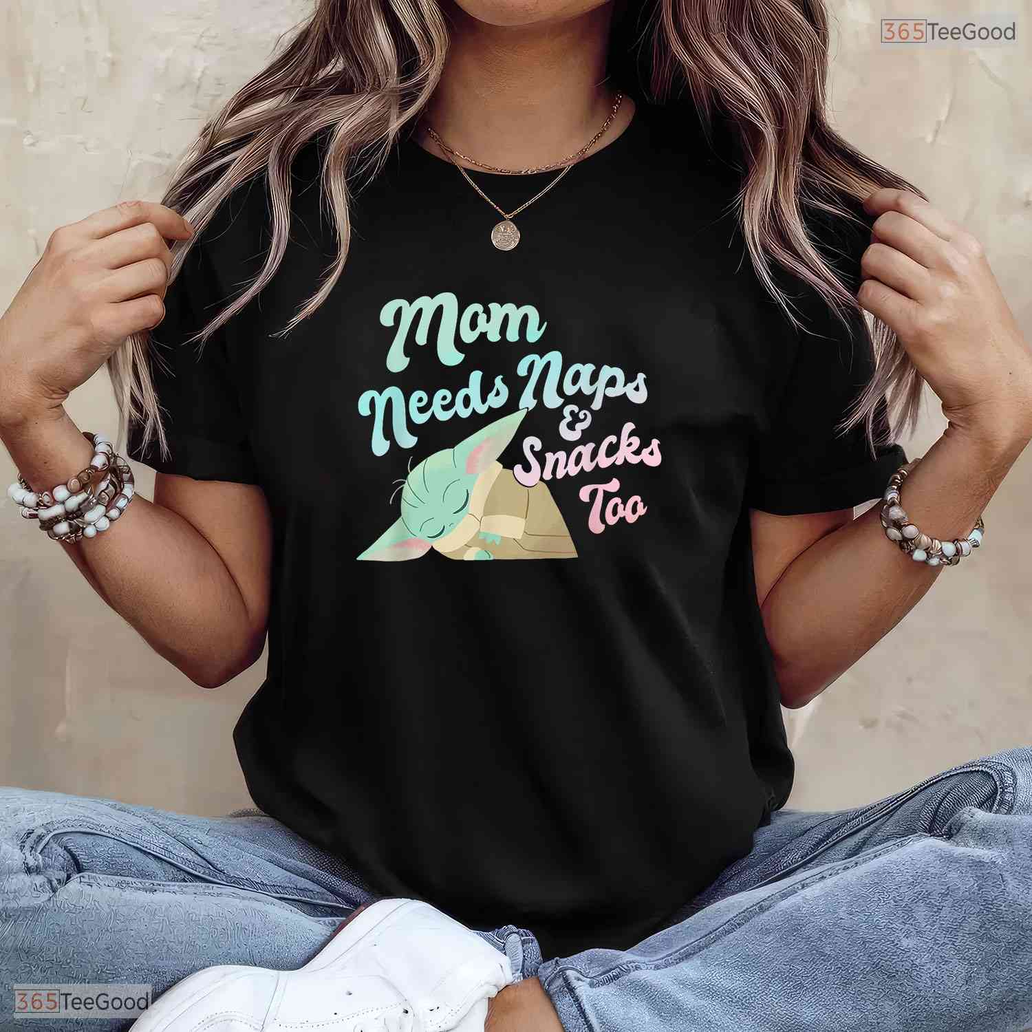 Galactic Mom Needs Naps Shirt Cool Space Theme Mothers Day T-Shirt For Women