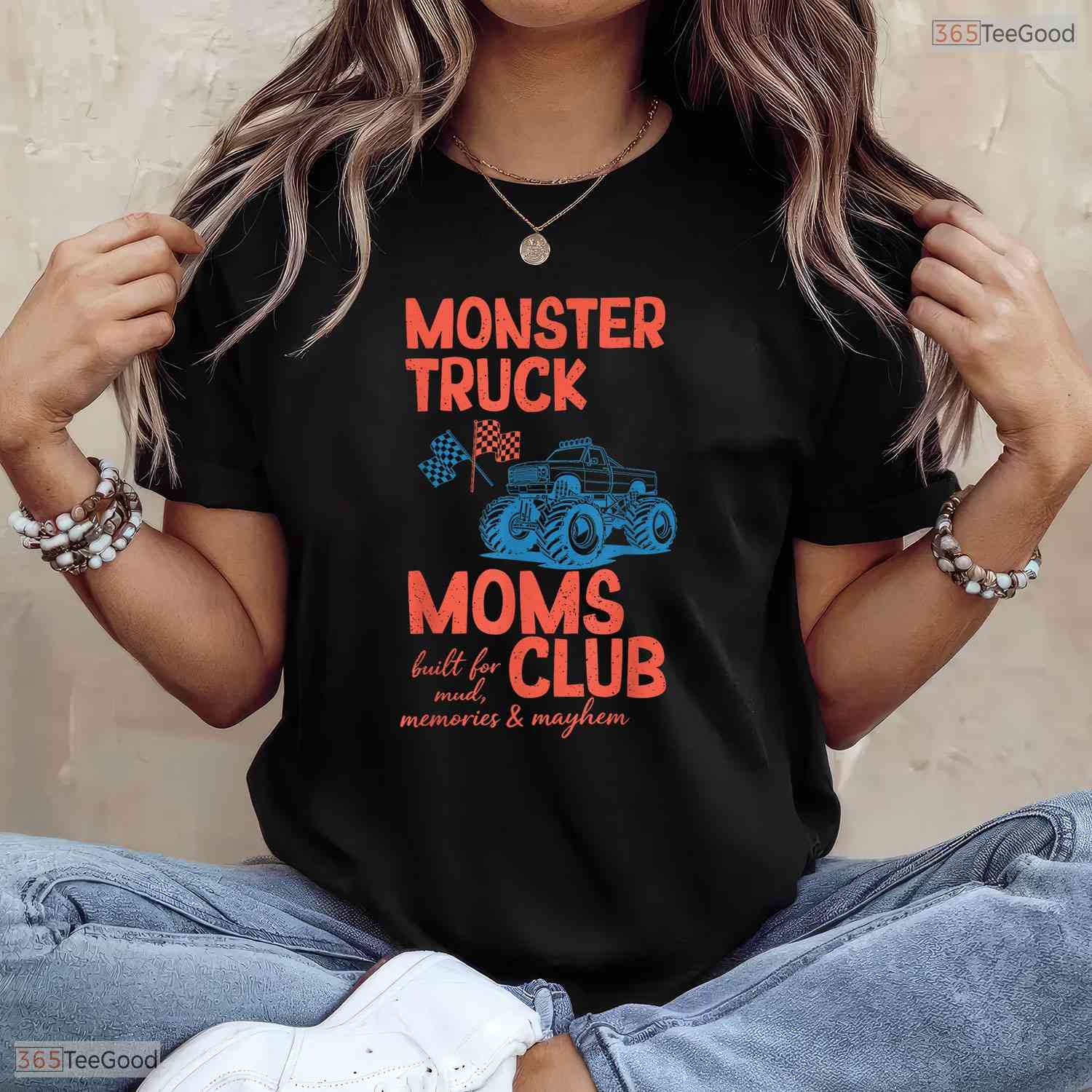 Monster Truck Moms Club Shirt Monster Truck Mama Mothers Day T-Shirt For Her