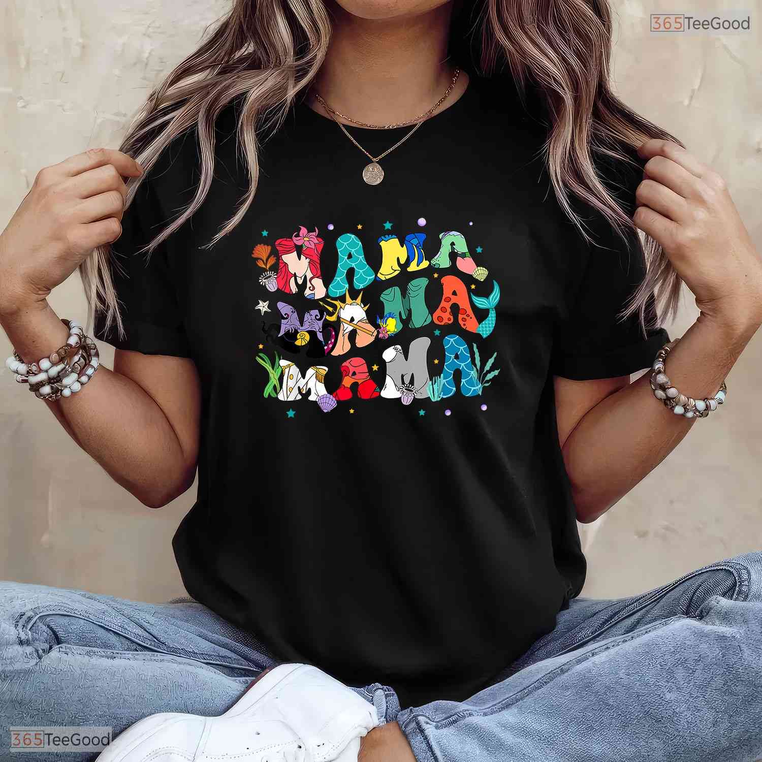 Mama Mermaid Mothers Day T-Shirt Cute Mommy Beach Vacation Gift For Women