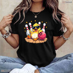Cute Duck Playing Bowling Cool Mom Sunglasses Mothers Day T-Shirt Gift Idea