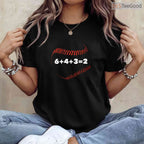 6 4 3 2 Double Play Baseball Player T-Shirt Funny Math Saying Sports Apparel