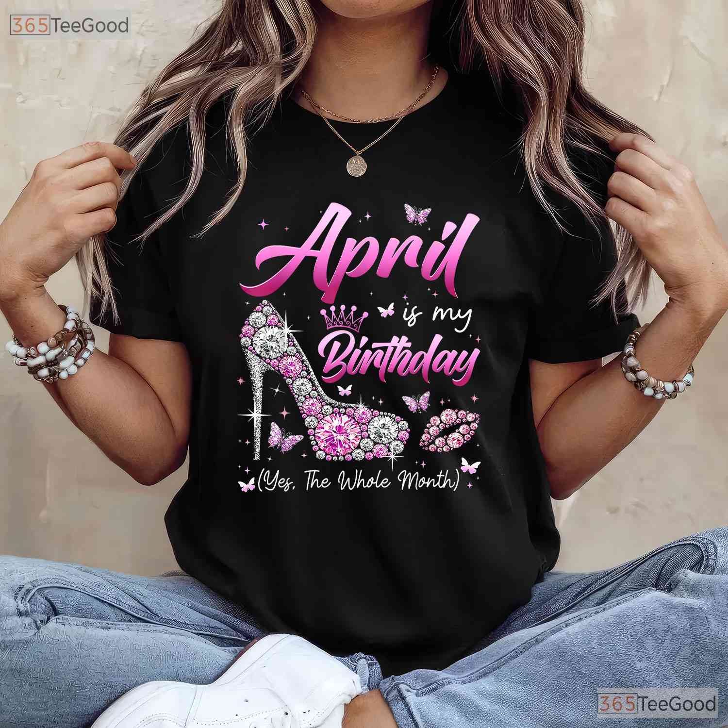 April Is My Birthday Queen T-Shirt - Whole Month Celebration Tee - April Birthday Gift