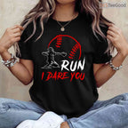 Run Steal I Dare You Humor Baseball Catcher T-Shirt Vintage Distressed Gift