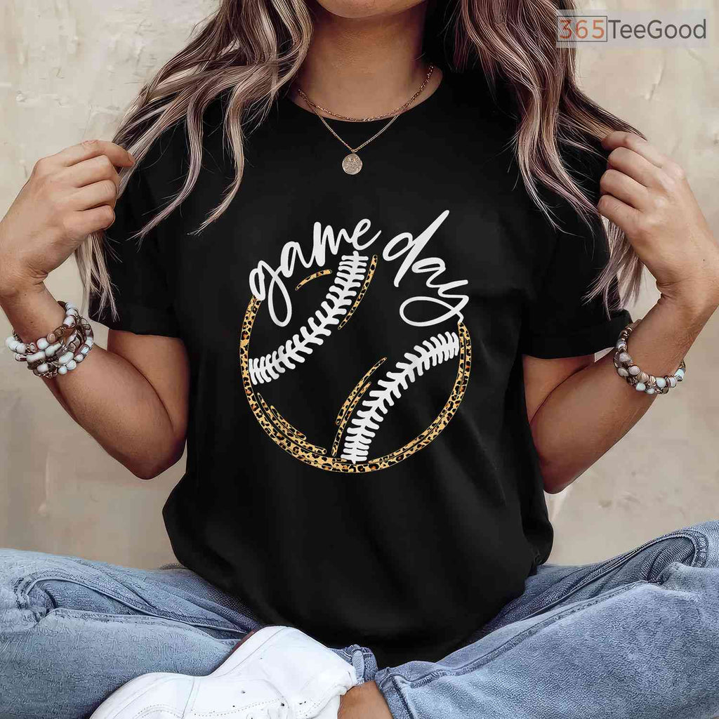 Game Day Baseball Life Softball Life T-Shirt For Mom Women Fan Supporter Tee