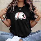 Funny Baseball Heartbeat Vintage T-Shirt Baseball Player Men Boys Sport Gift