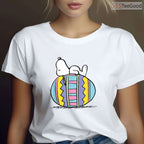 Snoopy Laying On Easter Egg T-Shirt Funny Peanuts Cartoon Happy Easter Shirt