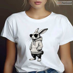 Bunny Face With Sunglasses Easter Day T-Shirt Cool Boys Men Funny Rabbit Tee