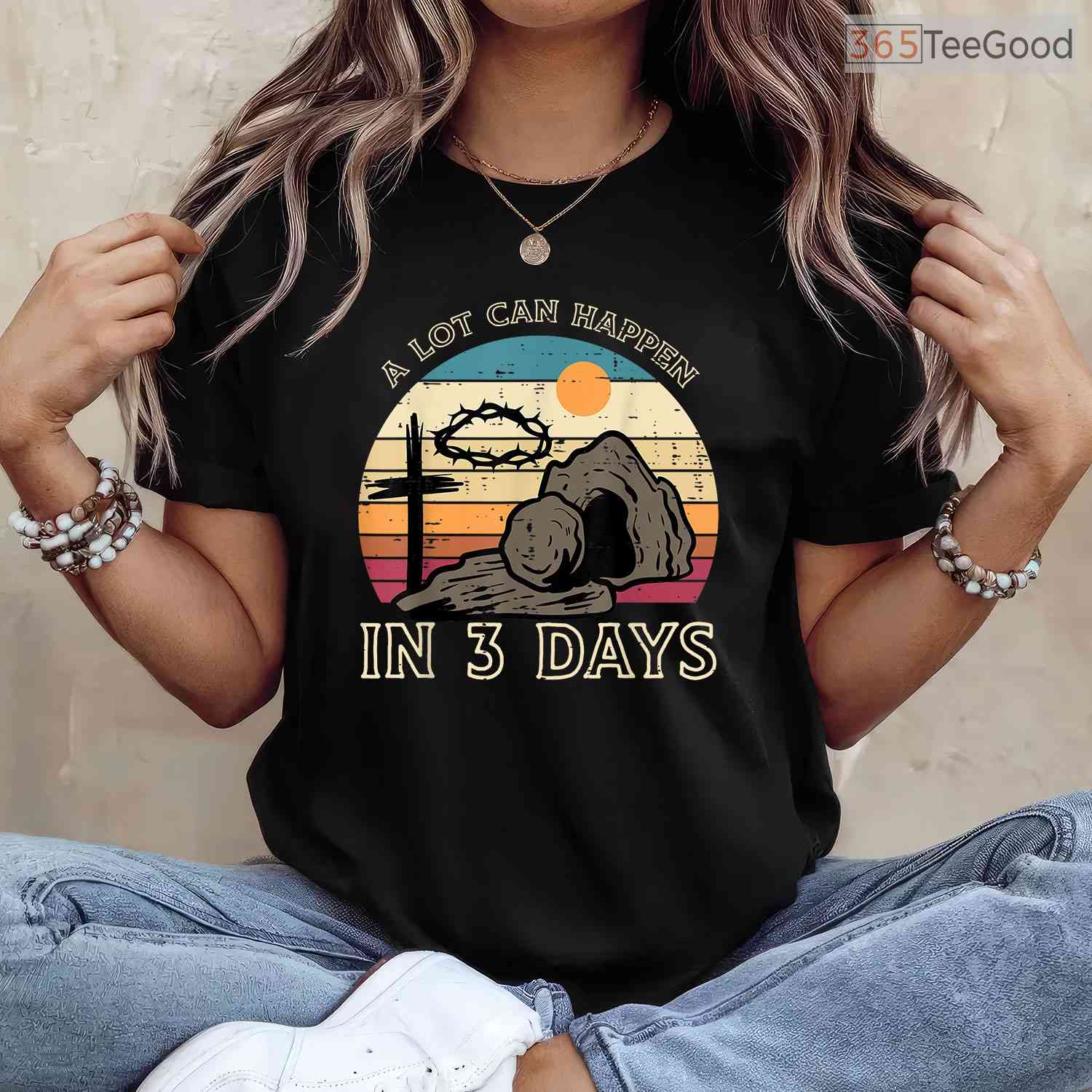 A Lot Can Happen In 3 Days Easter Religious T-Shirt Women Men Kids Faith Shirt