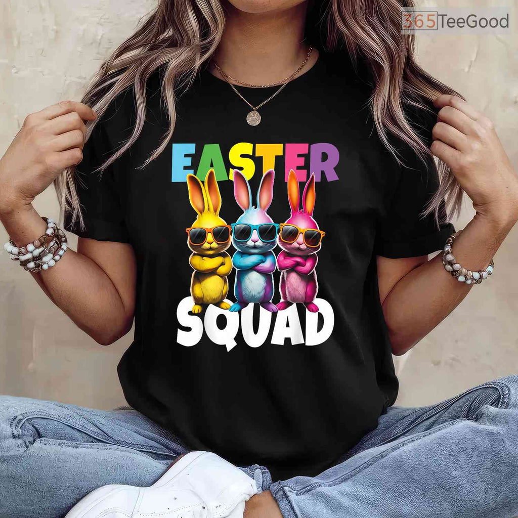 Funny Easter Squad Bunny Cool Bunnies T-Shirt Happy Easter Kids Boys Group Tee