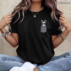 Easter Bunny Pocket Sunglasses T-Shirt Cool Rabbit Faux Pocket Holiday Shirt