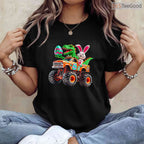 Bunny T-Rex Easter Monster Truck T-Shirt Dino Funny Boys Cool Vehicles Shirt