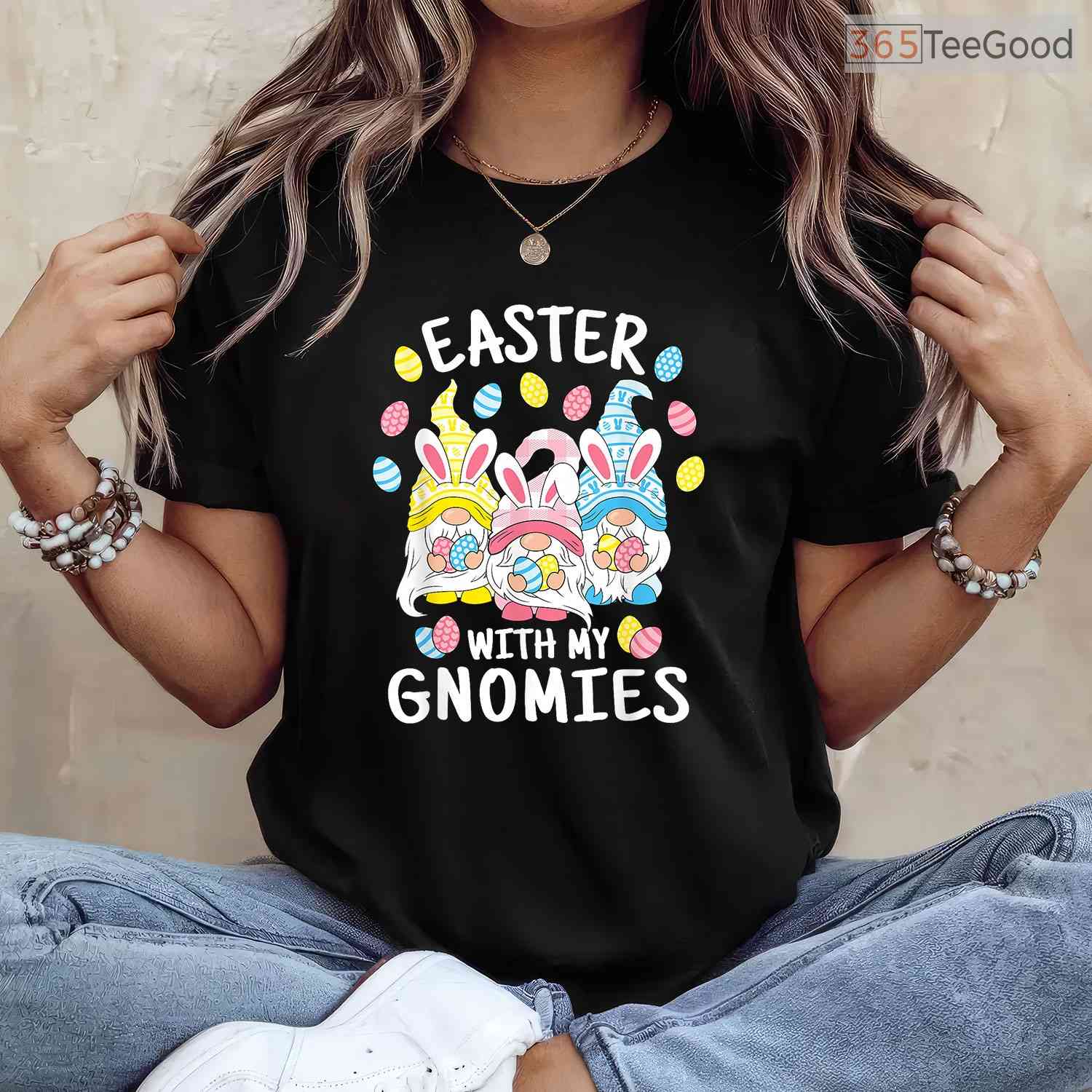 Funny Easter With My Gnomies T-Shirt Happy Holiday Gnome Garden Pun Top Shirt