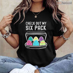 Funny Easter Egg Workout T-Shirt Check Out My Six Pack Abs Gym Fitness Shirt