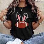 Bunny Ears American Football Fan T-Shirt Funny Easter Sports Game Day Shirt