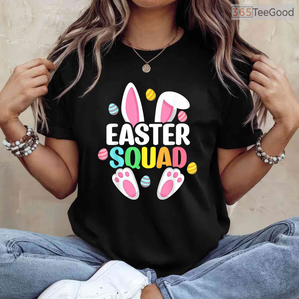 Easter Squad Family Matching T-Shirt Bunny Egg Hunt Group Team Holiday Shirt