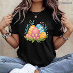 Easter Eggs Graphic T-Shirt Colorful Pattern Happy Holiday Spring Vibe Shirt