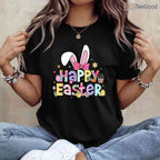 Happy Easter 2026 Cute Bunny Rabbit T-Shirt Holiday Women Girls Memory Shirt