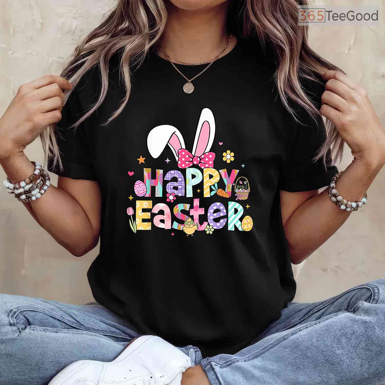 Happy Easter 2026 Cute Bunny Rabbit T-Shirt Holiday Women Girls Memory Shirt