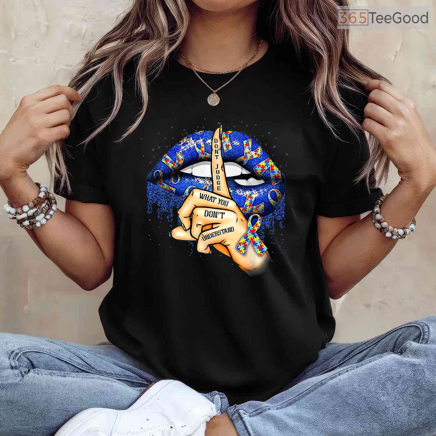 Dont Judge What You Dont Understand Autism Lips Shirt April Month T-Shirt