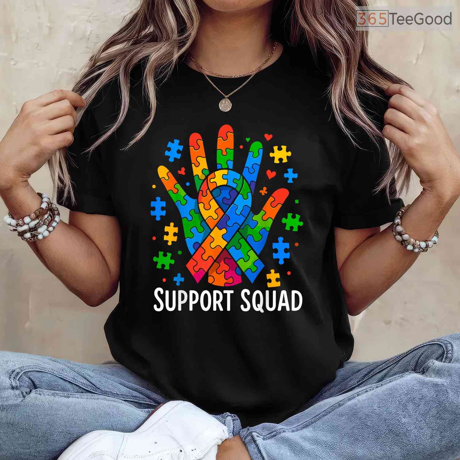 Autism Awareness Autism Support Squad T-Shirt April Acceptance Month Crew