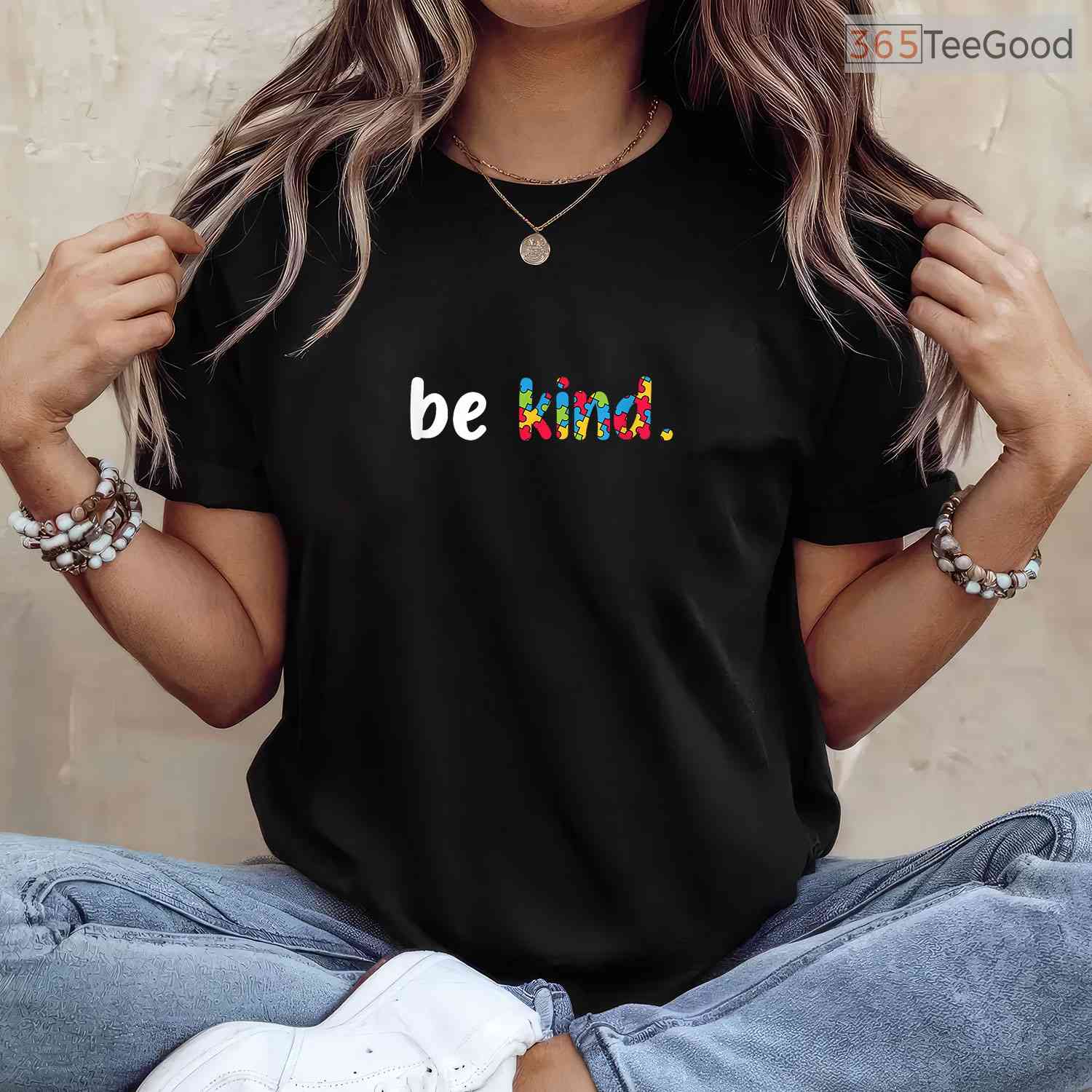 Autism Awareness Be Kind Colorful Puzzle Pieces Shirt April Month T-Shirt