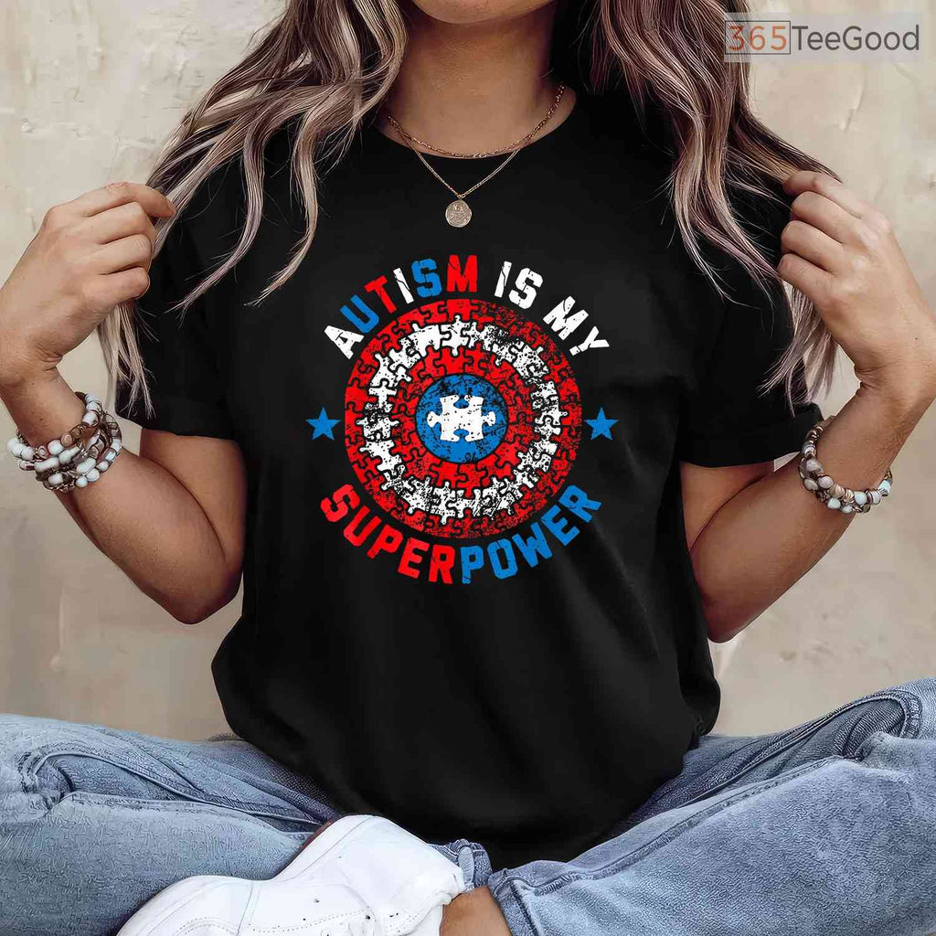 Autism Is My Superpower Autism Awareness Shirt Autistic Boys April Kids T-Shirt