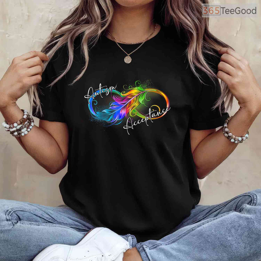 Autism Red Instead Infinity Symbol Autistic Shirt April Acceptance Month T-Shirt