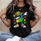 Dabbing Puzzle Piece Autism Awareness Shirt April Month Kids Cool Gift T-Shirt