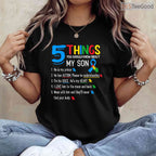 Autistic Son Support Squad Autism Shirt April Awareness Mom Dad Parents T-Shirt