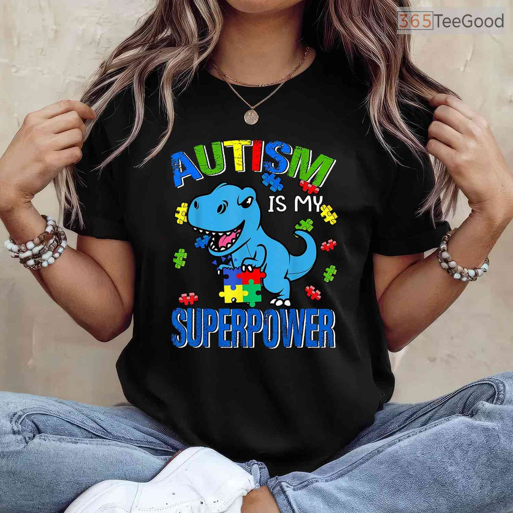 Autism Is My Superpower Kids Boys Shirt April Awareness Month Superhero T-Shirt