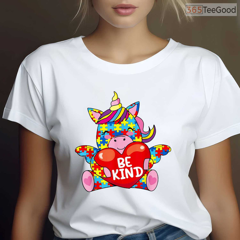 Autism Awareness Be Kind Girl Shirt April Month Kindness Support Gift T-Shirt